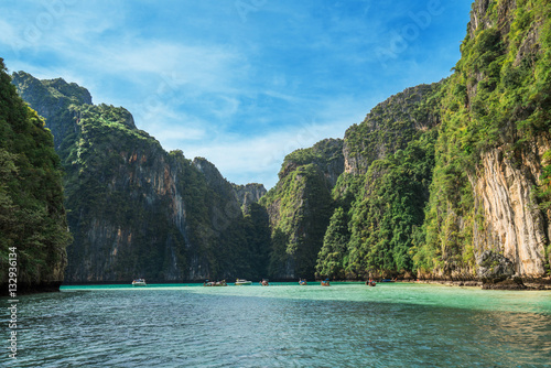 Jungle limestone cliffs around Phi-Phi Leh island