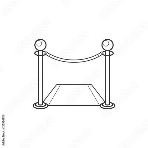 Fence with carpet line icon