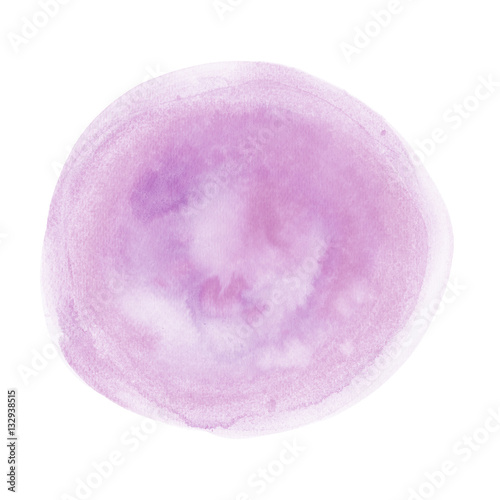 Abstract purple watercolor hand drawn circle isolated on white background