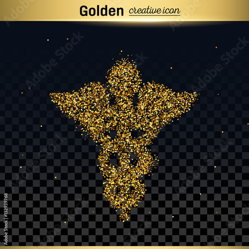 Gold glitter vector icon