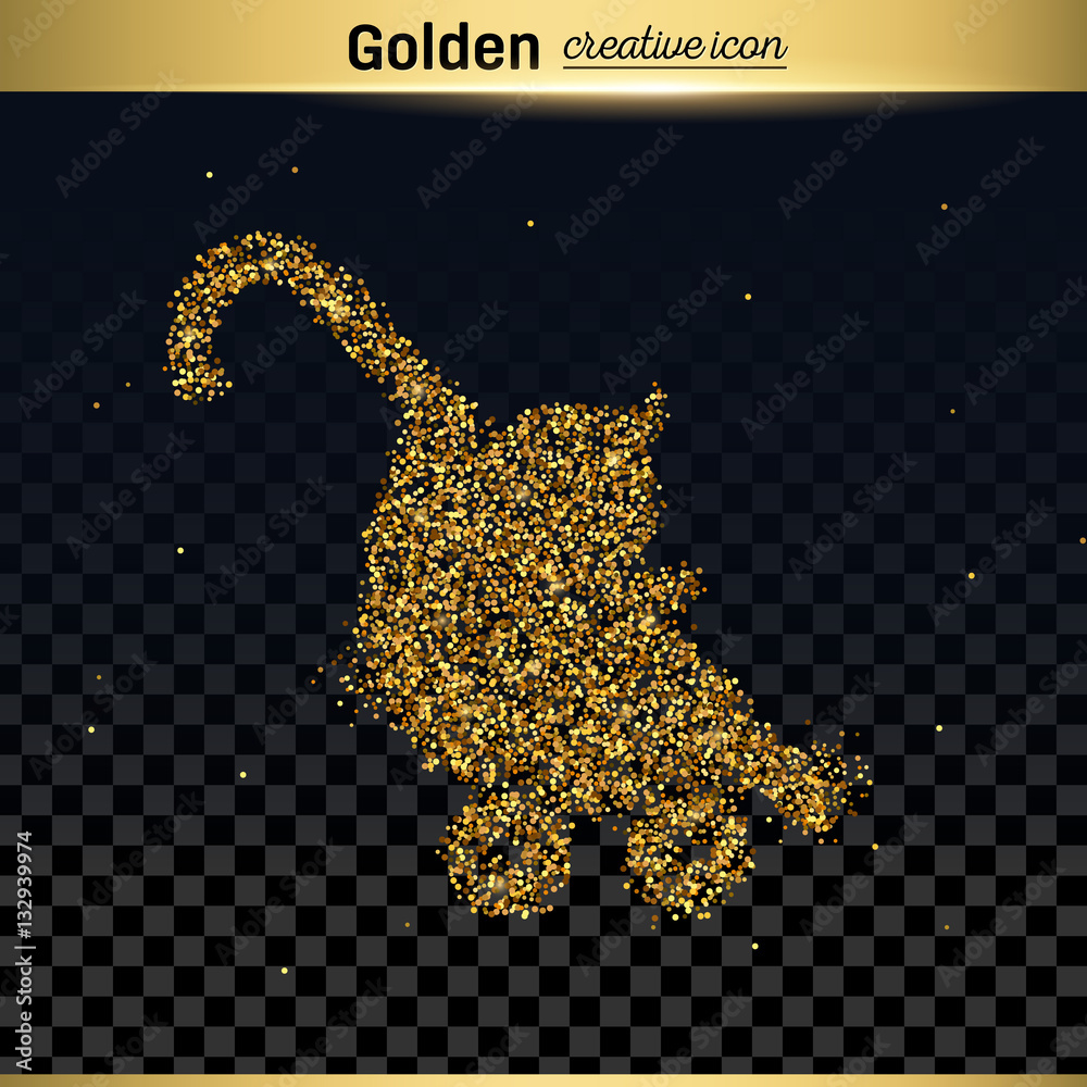 Gold glitter vector icon Stock Vector | Adobe Stock