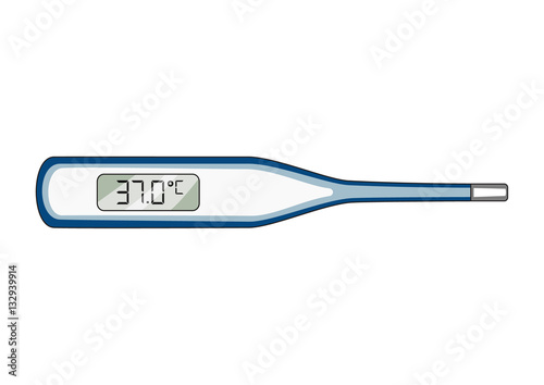 Vector image of a medical thermometer with a normal temperature