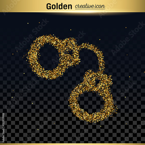 Gold glitter vector icon