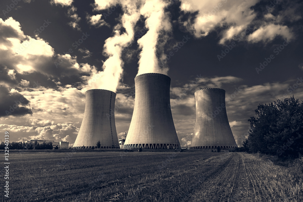 Thermal power plant with dramatic sky Thermal power plant with dramatic sky