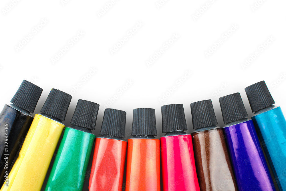 Paints in a tube on a white background isolated. Stock-Foto | Adobe Stock