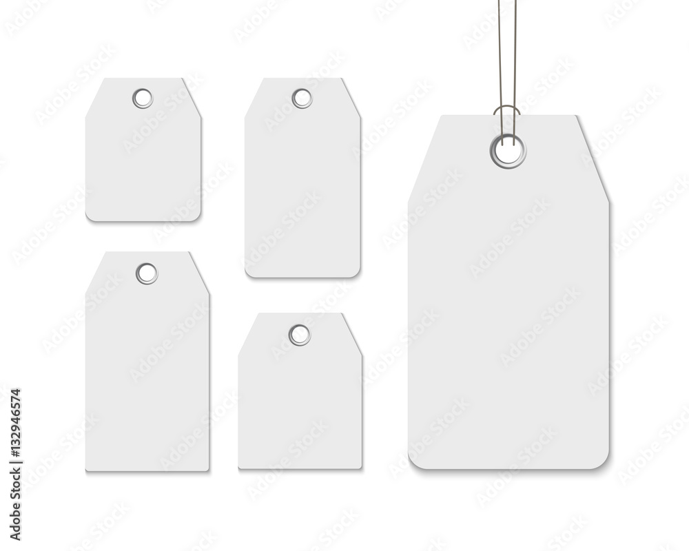 Blank labels template price tags set realistic vector isolated on white