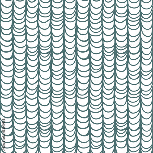 Seamless monochrome pattern with hand drawn stylized fish scales