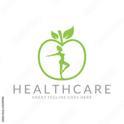 Healthcare logo. Health food logotype.