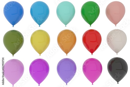 colorful balloons fun for party in 3D rendering