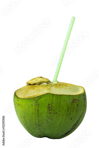 Coconut Water on white background.