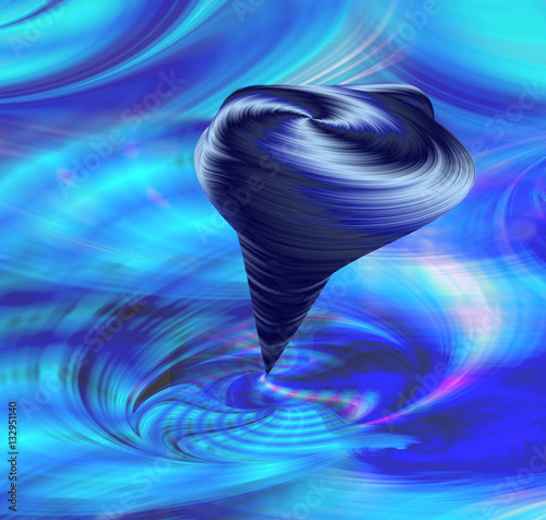 Abstract background with vortex resembling swirling tornado. Blue, white and pink liquid circular background resembling a whirlwind
