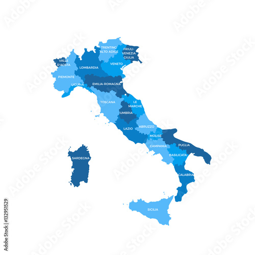 Obraz na płótnie Italy Regions Map