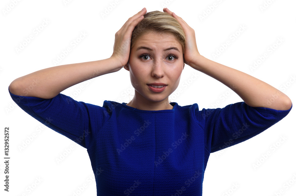 portrait of amazed young woman. Isolated portrait of amazed young woman. Isolated