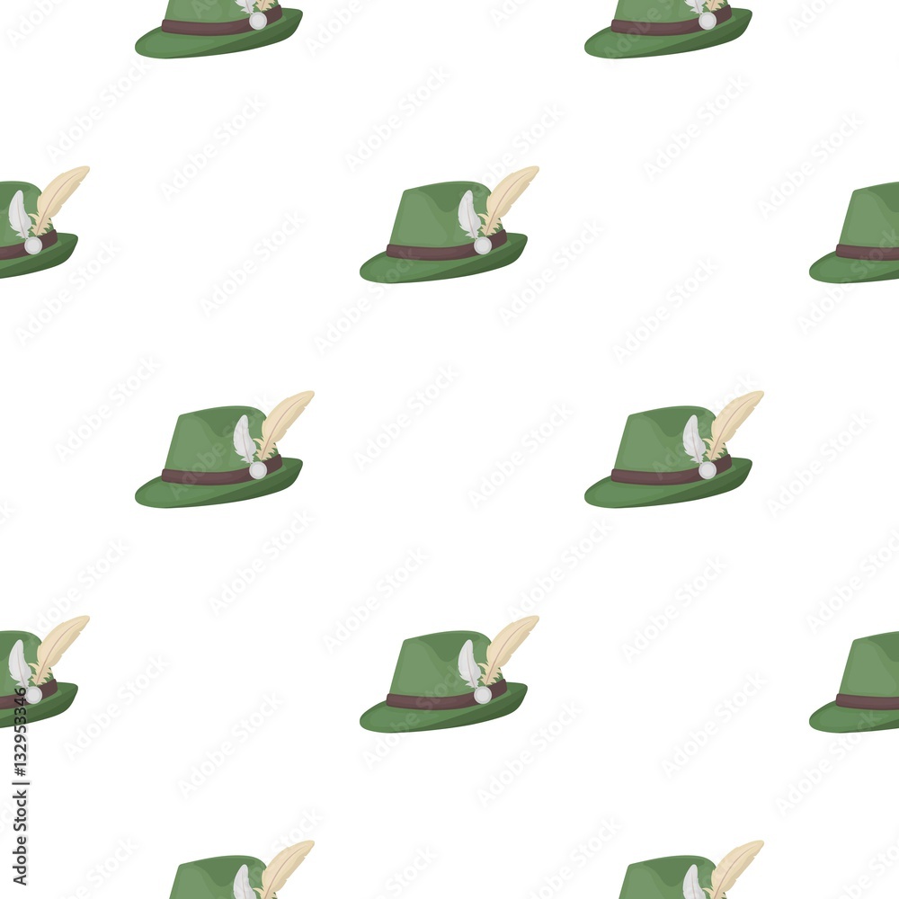 Vecteur Stock Tyrolean hat icon in cartoon style isolated on white