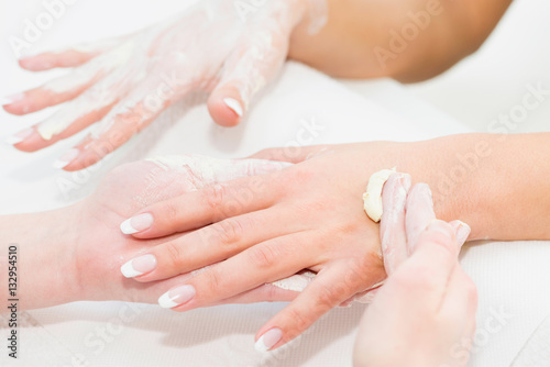 Hand cream application © Microgen