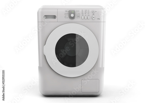 Modern Washing Machine on a white background. 3d Rendering