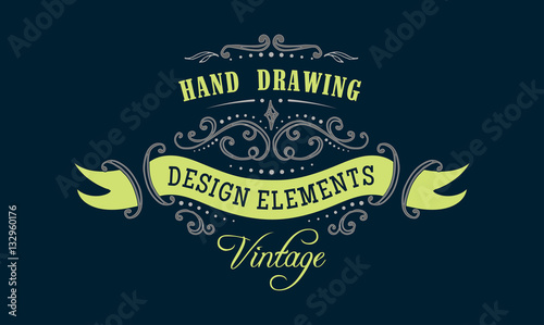 hand-drawing vintage flourishes and frames.