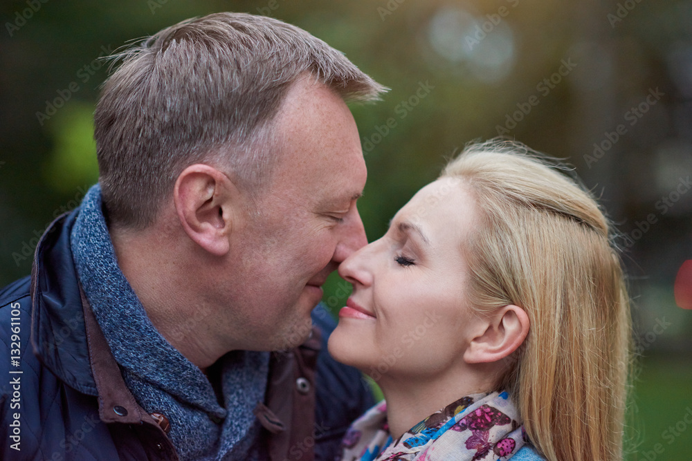 Mature couple happy and in love outside Mature couple happy and in love outside