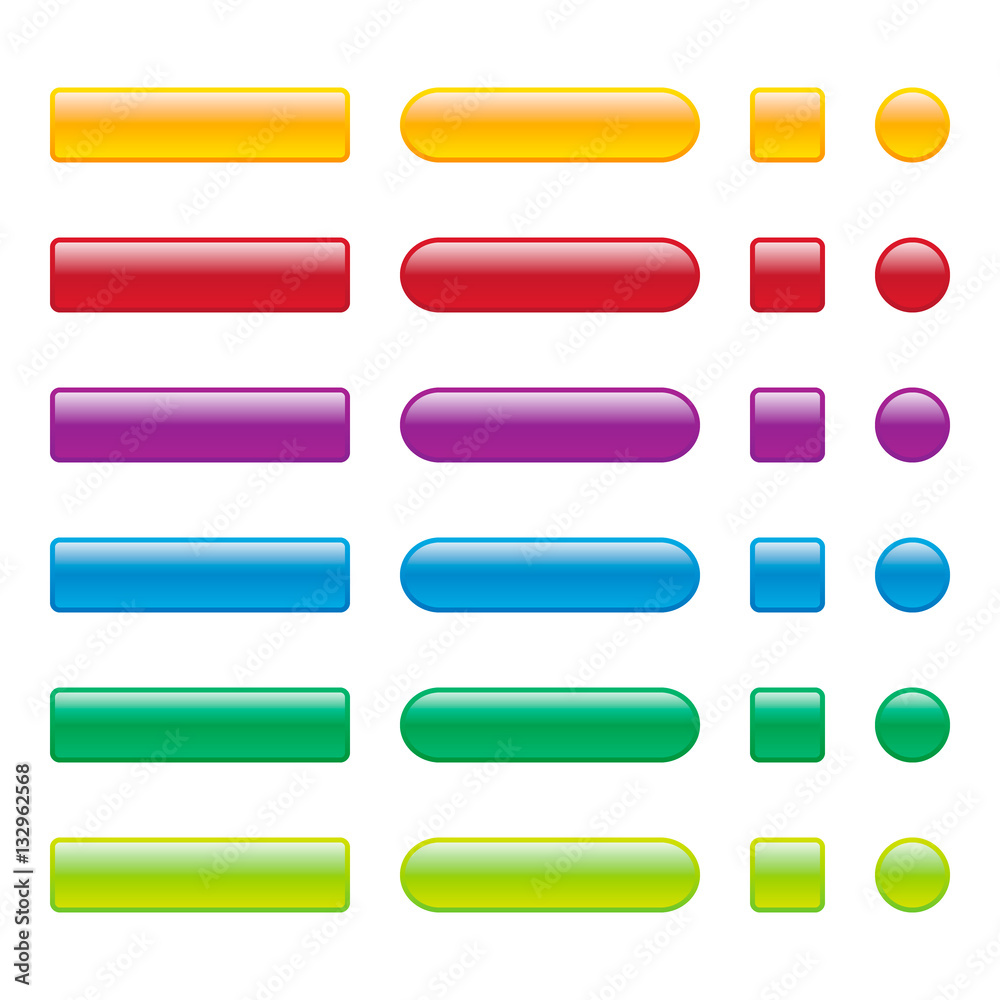 Colorful Blank Web Buttons