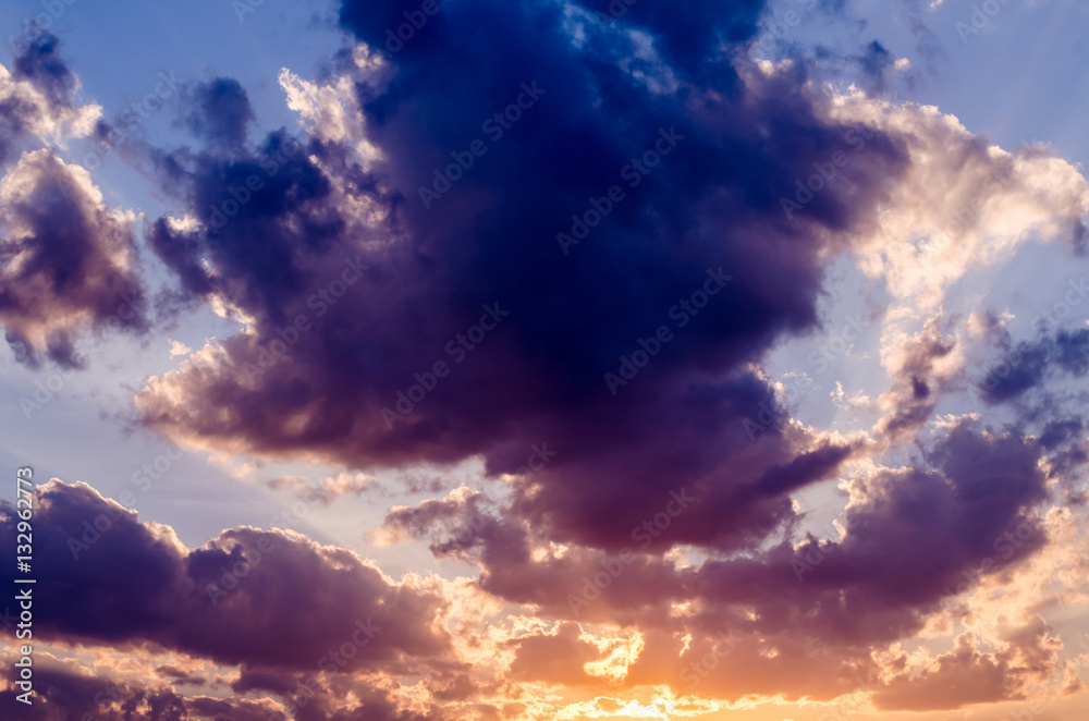 Beautiful colorful of cloudscape in sunset