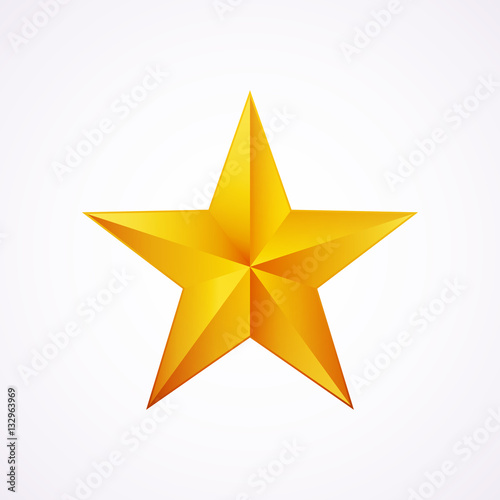 Golden star logo for your design  vector illustration  isolated on white