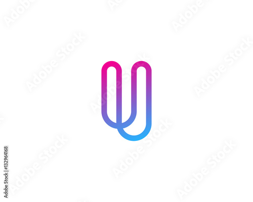 Initial Letter U Infinity Line Logo Design Element