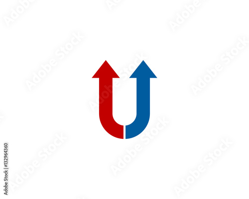 Initial Letter U Arrow Logo Design Element