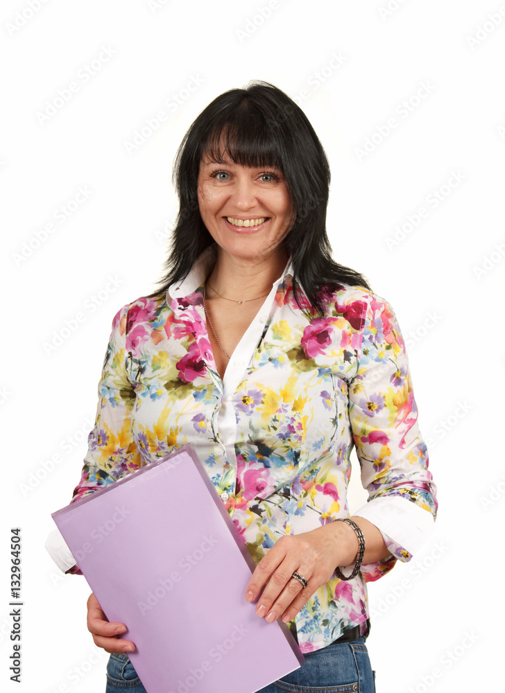 mature business lady with a folder mature business lady with a folder
