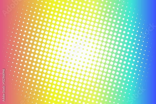 Abstract creative concept vector comic pop art style blank, layout template with clouds beams and isolated dots pattern on background. For sale banner, empty bubble, illustration halftone book design