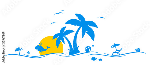 Palmen und Strand