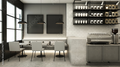 Restaurant & Shop design modern - 3D render