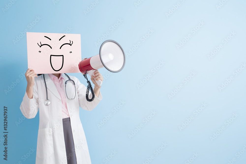 doctor take billboard and microphone doctor take billboard and microphone