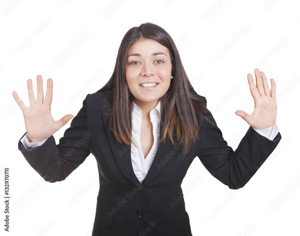 Businesswoman gesturing Businesswoman gesturing