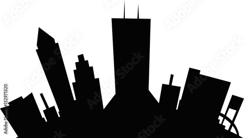 Cartoon silhouette of the city of Jacksonville, Florida, USA.