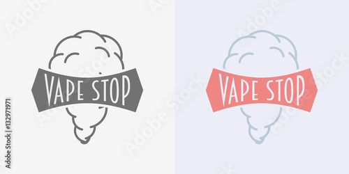 Vaping logo or symbol design concept isolated on white background. Color and monochrome