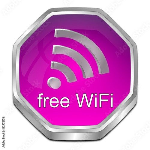 free wireless WiFi button - 3D illustration