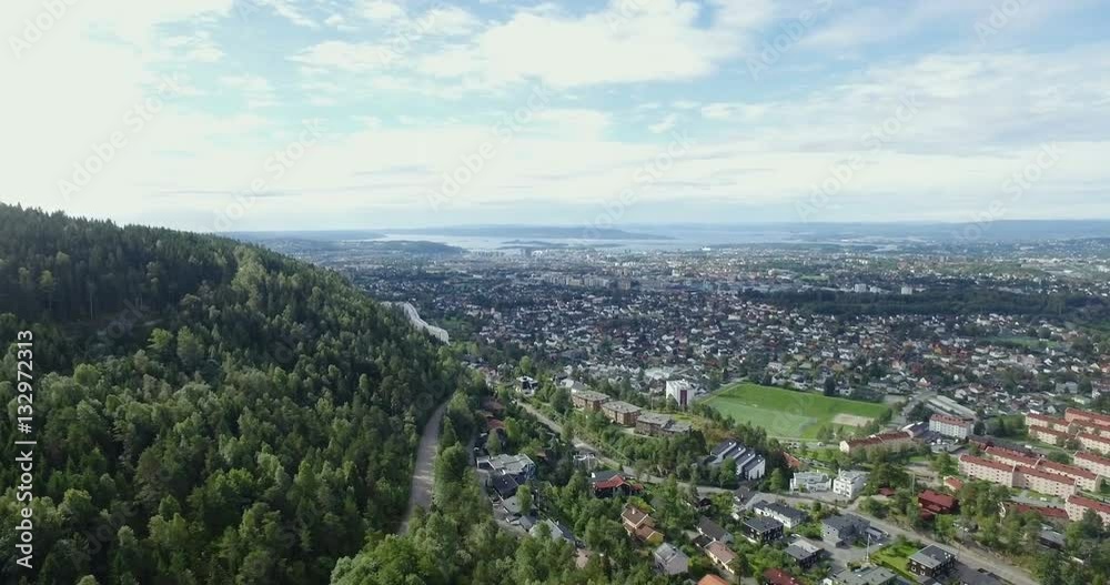 Drone shot of Grefsenkollen in Oslo, Norway Drone shot of Grefsenkollen in Oslo, Norway
