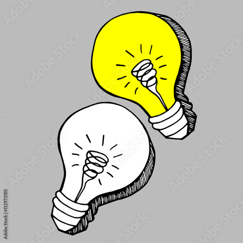 light yellow vector illustration poster black line