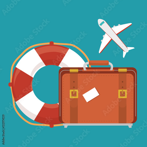 summer travel set isolated icons vector illustration design