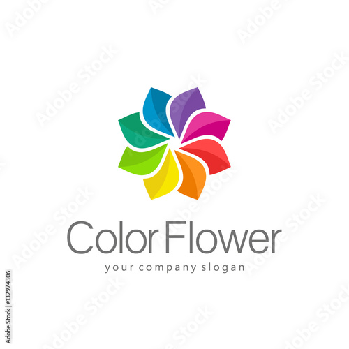 Vector logo design. Color Flower