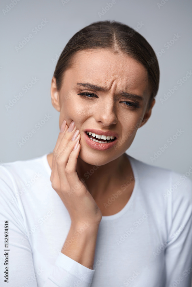 Tooth Pain. Beautiful Woman Feeling Strong Pain, Toothache Tooth Pain. Beautiful Woman Feeling Strong Pain, Toothache