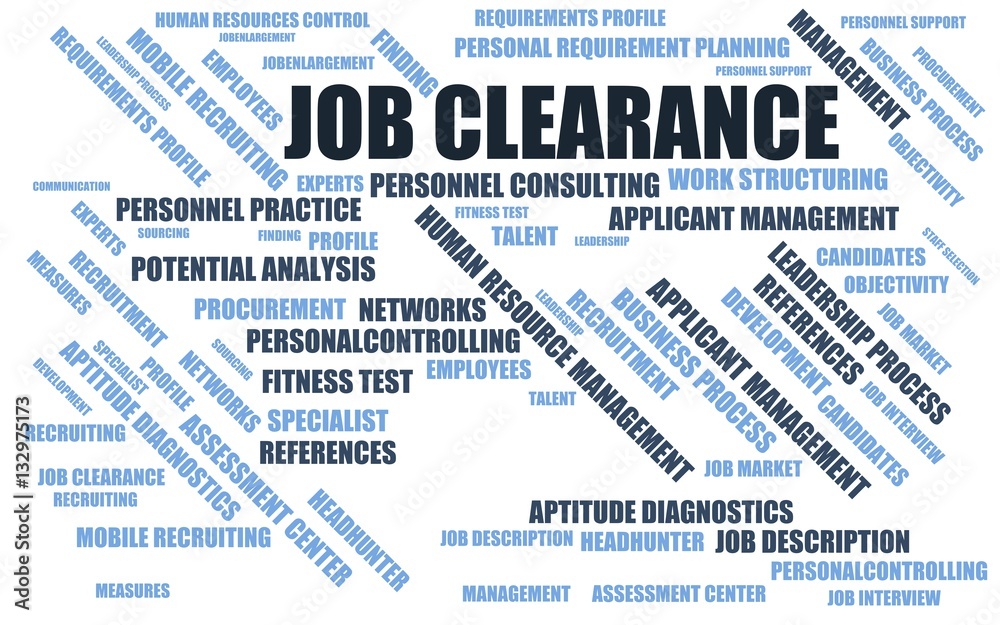 job clearance - word cloud / wordcloud with terms about recruiting