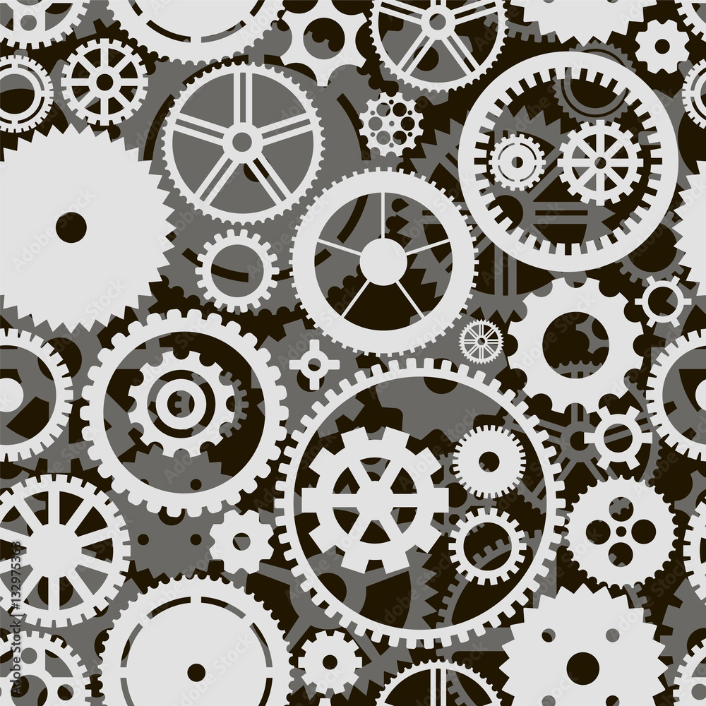 Vector background with white and gray gears Vector background with white and gray gears