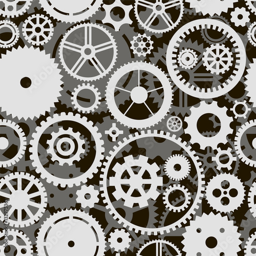 Vector background with white and gray gears