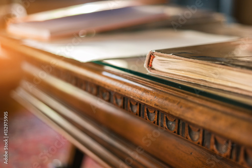 Photography Book on old wooden table