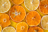 Slices of dry orange and lemon