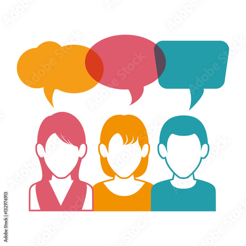 People communicating concept icon vector illustration design