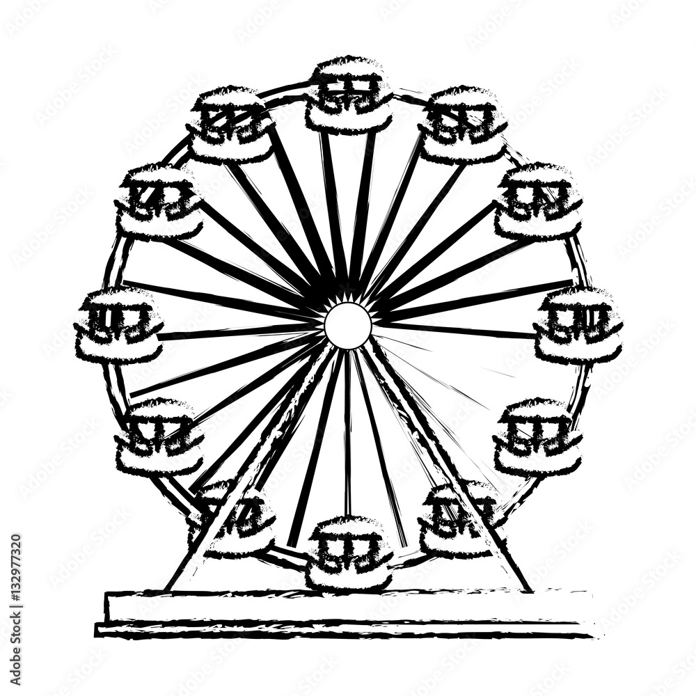 Fototapeta premium ferris wheel playground icon image vector illustration design 
