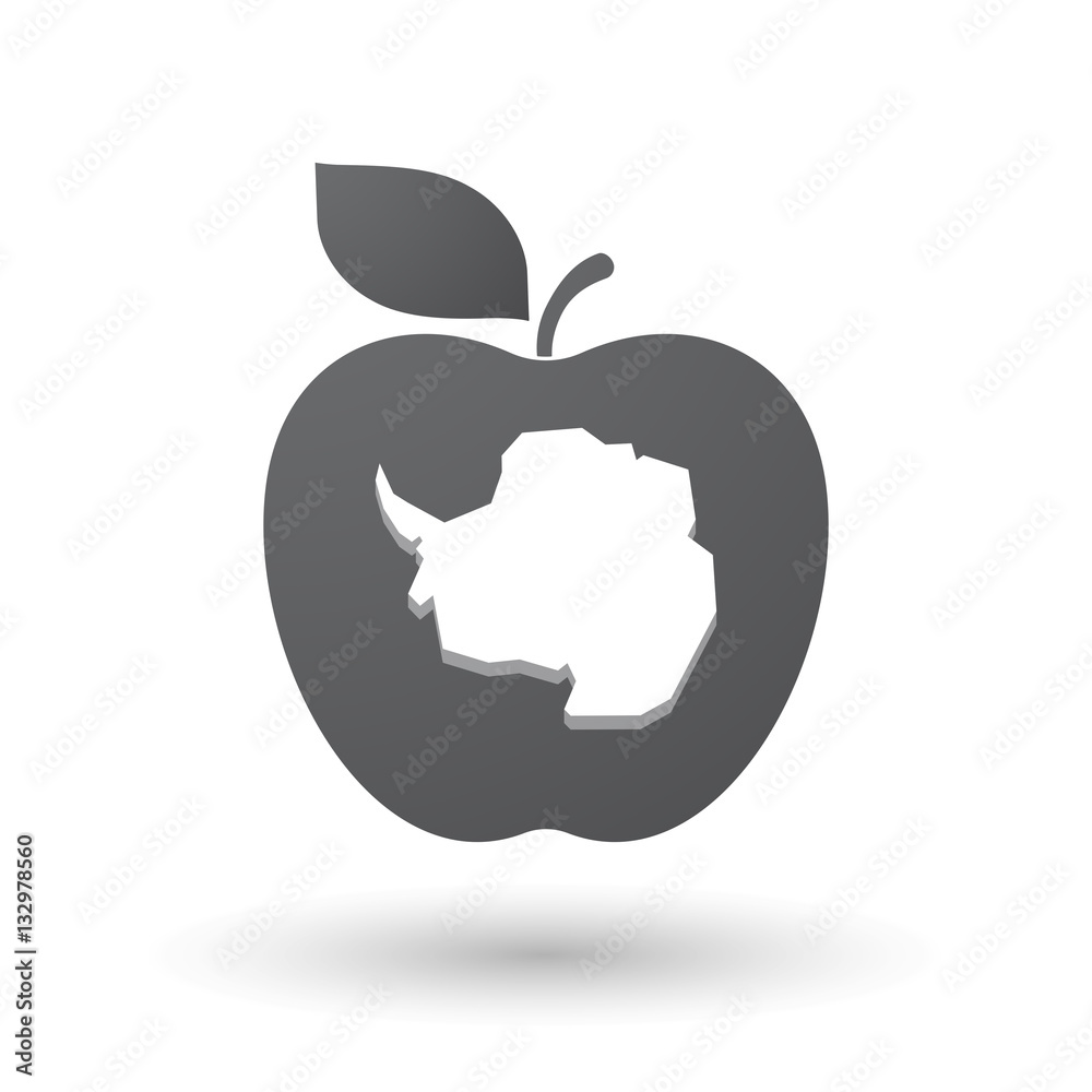 Isolated apple with the map of Antarctica Isolated apple with the map of Antarctica