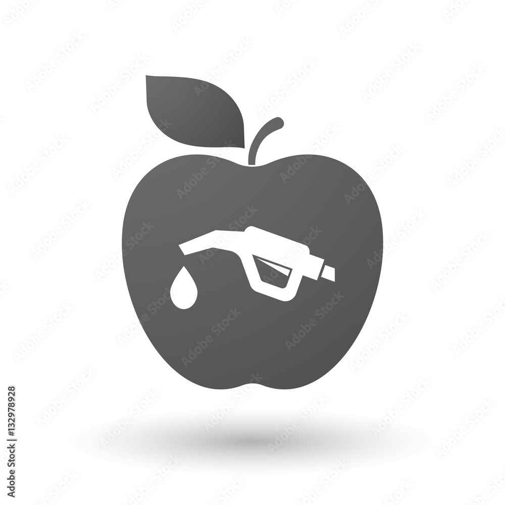 Isolated apple with a gas hose icon Isolated apple with a gas hose icon